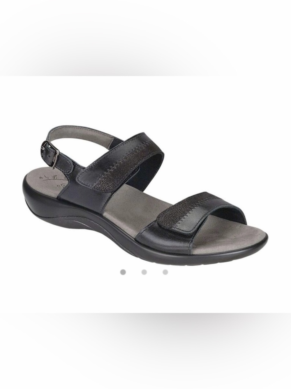SAS Women's, Nudu Sandal Comfort Black Leather Adjustable Strap Sandals Size 9 M